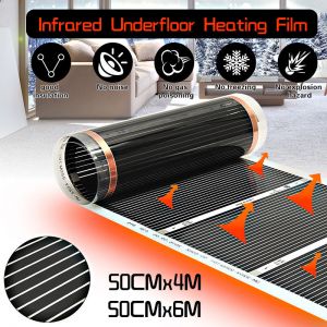Cheap Chip מוצרי חשמל  50cmx4/6m 60° Electric Home Floor Infrared Underfloor Heating Film Warm Mat 220V