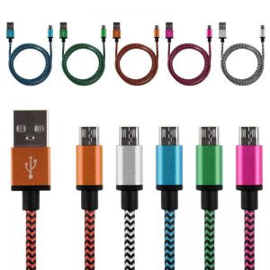 Cheap Chip מטענים וכבלים 3/6/10ft Aluminum Braided Micro USB Data&Sync Charger Cable For Android Phones 