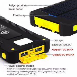 Cheap Chip סוללות חיצוניות 300000mAh Waterproof Portable Solar Charger Dual USB Battery Power Bank Phone