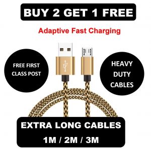 Cheap Chip מטענים וכבלים 1M 2M 3M Long Micro USB Data Sync Charger Cable Lead For Samsung Android Phones