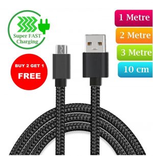 Cheap Chip מטענים וכבלים Heavyduty Braided Extra Long Fast Charge Micro USB Data Sync Phone Charger Cable