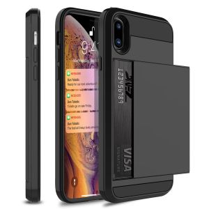 Cheap Chip מגנים Shockproof Hybrid Slim Card Wallet Hard Back Phone Case Cover For iPhone Samsung
