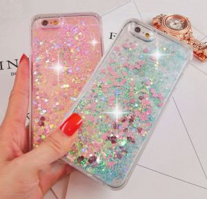 Cheap Chip מגנים Luxury Glitter Hearts Liquid Back Phone Case Cover for iphone XS Max 5/SE/6s+/7
