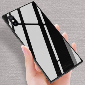 Cheap Chip מגנים Fashion Square Tempered Glass Phone Case Cover For iPhone X XS Max XR 8 7 6 Plus