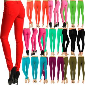 Cheap Chip לאישה Womens Jeggings Size 8 26 Ladies Fit Skinny Coloured Stretchy Trousers Jeans