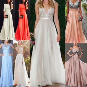 Cheap Chip לאישה Women's Bridesmaid Prom Ball Gown Formal Evening Party Cocktail Maxi Dress Lot