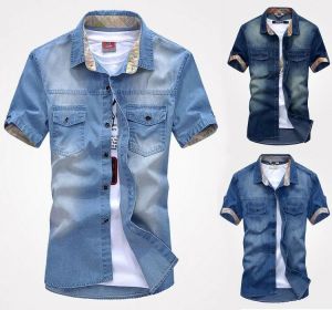 Cheap Chip לגבר ZD75 New fashion Men&#039;s Jeans Casual Slim Fit Stylish Wash-Vintage Denim Shirts