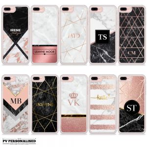 Cheap Chip מגנים PERSONALISED ROSE GOLD MARBLE CUSTOM NAME INITIALS PHONE CASE COVER FOR IPHONE