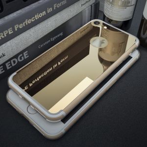 Cheap Chip מגנים  Luxury Ultra Slim Mirror Back Soft Silicone TPU Clear Bumper Phone Case Cover