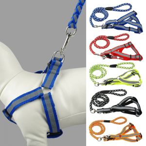 Cheap Chip לכלב Step-in Reflective Nylon Noctilucent Pet Dog Harness&Leash Set XS S M L Safety