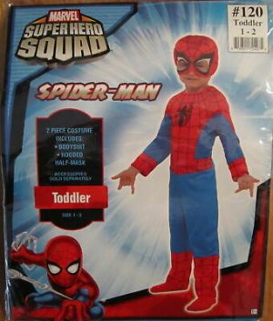 Cheap Chip תחפושות לתינוקות  Superhero Squad Spider-Man Toddler Costume Marvel Comics Size 12-24 Months #120