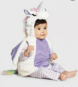 Cheap Chip תחפושות לתינוקות  NEW Toddler Girl Hooded Plush Unicorn Halloween Costume Sz 12-18 Months