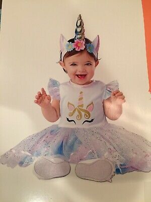 Cheap Chip תחפושות לתינוקות  Infant/Toddler DAYDREAM UNICORN COSTUME (Sz 12-18 mo) Dress + Headband, Sparkly