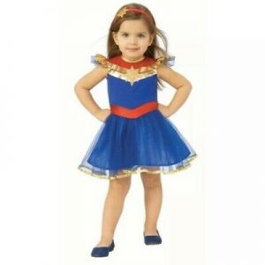 Cheap Chip תחפושות לתינוקות  NIP Toddler Girl Captain Marvel Costume 2T Dress & Headband Precious