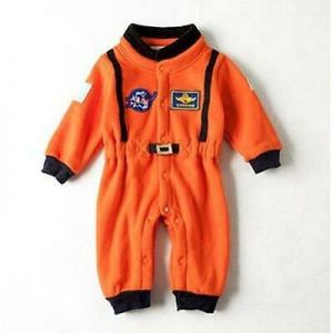 Cheap Chip תחפושות לתינוקות  Bilo Baby Toddler Boy Orange Astronaut Fleece Costume Jumpsuit Cosplay Party Hal