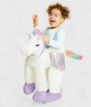 Cheap Chip תחפושות לתינוקות  Unicorn Pegasus Ride On TODDLER One Size Rider 3D Plush Halloween Costume Gift