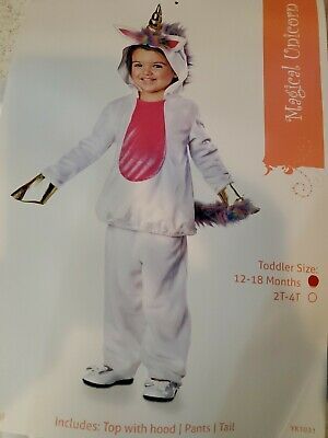Cheap Chip תחפושות לתינוקות  Magical Unicorn Toddler Halloween Costume Includes Top with Hood Pants Tail New