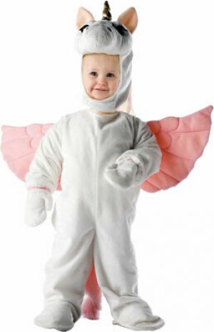 Cheap Chip תחפושות לתינוקות  Unicorn Jumpsuit Attached Feet Hood Mitts Animals Nature Costume Toddler Boys