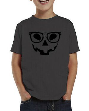 Cheap Chip תחפושות לתינוקות  Pumpkin Face With Nerdy Glasses Funny Geeky Halloween Costume Toddler T-Shirt