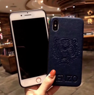 Cheap Chip מגנים  UKSell Kenzo Logo Synthetic Leather Case iPhone 11 Pro Max X XS Max XR 7 8 Plus