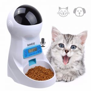 Cheap Chip לכלב Iseebiz 3L Automatic Pet Feeder With Voice Record Pets food Bowl For Medium Small Dog Cat LCD Screen Dispensers 4 times One Day
