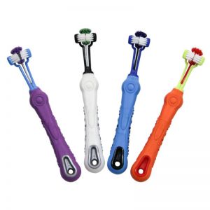 Cheap Chip לכלב Hot Selling Three Sided Pet Toothbrush Dog Brush Addition Bad Breath Tartar Teeth Care Dog Cat Cleaning Mouth