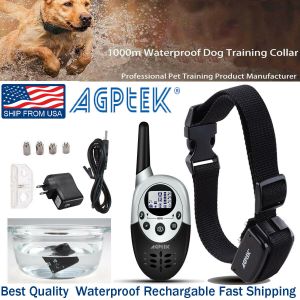 Cheap Chip לכלב 1000Yard Waterproof Shock Vibrate Remote Training Collar for Large Med Small Dog