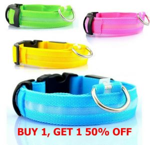 Cheap Chip לכלב Safety Dog LED Collar Blinking Night Flashing Light Glow Adjustable SAFE PETS N