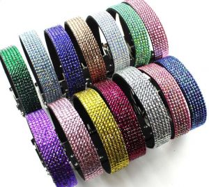 Cheap Chip לכלב USA SELLER Puppy Dog Pet SOFT Collar 6 ROWS Rhinestone Crystal Diamond XS - XXL
