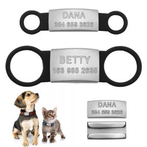 Cheap Chip לכלב Personalized Slide-On Dog ID Tags Stainless Steel No Noise Pet Cat Collar Tags