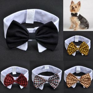 Cheap Chip לכלב Adorable Dog Cat Pet Puppy Kitten Lattice Fashion Bow Tie Clothes Necktie Collar