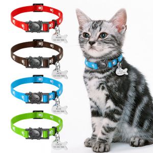 Cheap Chip לחתול Break Away Cat Collar Personalized Safety Adjustable Nylon Collar with ID Tag 