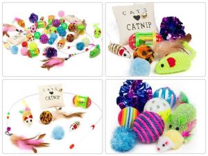 Cheap Chip לחתול 14Pcs Toy Cat Lot Bulk Mice Balls Catnip Kitty Kitten Play Toy Free Shipping US