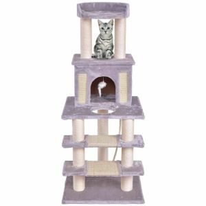Cheap Chip לחתול 52" Cat Tree Pet Kitten Play House Tower Condo Scratching Post w Rope and Mouse