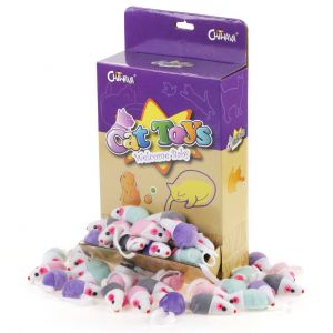 Cheap Chip לחתול 36PCS 1.8" Rattle Cat Toy Mice Cute Double Color Small Mouse Kitten Play Chiwava