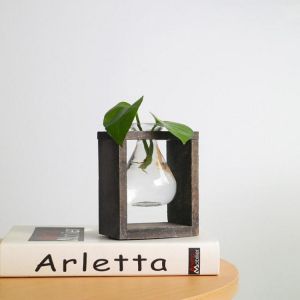 Cheap Chip אביזרי נוי וגאדג׳טים אגרטל לצמחים עץ וזכוכית בעיצוב מודרני