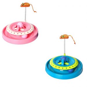 Cheap Chip לחתול Cat Toy New Crazy Play Interactive Fun Game Spring Mouse Moving Ball Round Disk