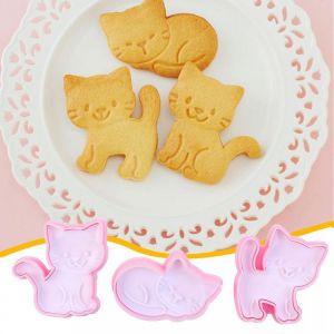 Cheap Chip תינוקות חותכנים לכריכים או לעוגיות בצורת חתולים חמודים - 3 חלקים בחבילה