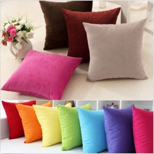 Cheap Chip אביזרי נוי וגאדג׳טים Plain Solid Throw Home Decor Pillow Case Bed Sofa Waist Cushion Cover Multicolor