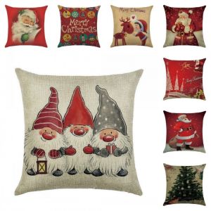 Cheap Chip אביזרי נוי וגאדג׳טים Christmas Pillow Case Santa Cotton Linen Sofa Car Throw Cushion Cover Home Decor
