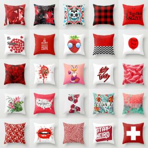 Cheap Chip אביזרי נוי וגאדג׳טים Polyester red yoga Retro pillows case sofa car waist cushion cover Home Decor