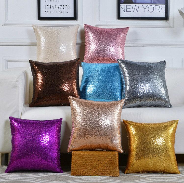 Cheap Chip אביזרי נוי וגאדג׳טים Glitter Sequins Pillow Cover Case Waist Throw Sofa Cushion Cases Home Decoration