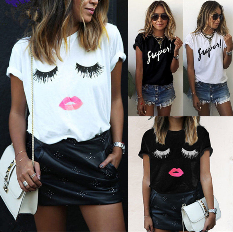 Cheap Chip לאישה Women Short Sleeve Loose T Shirts Fashion Ladies Summer Casual Blouse Tops Shirt