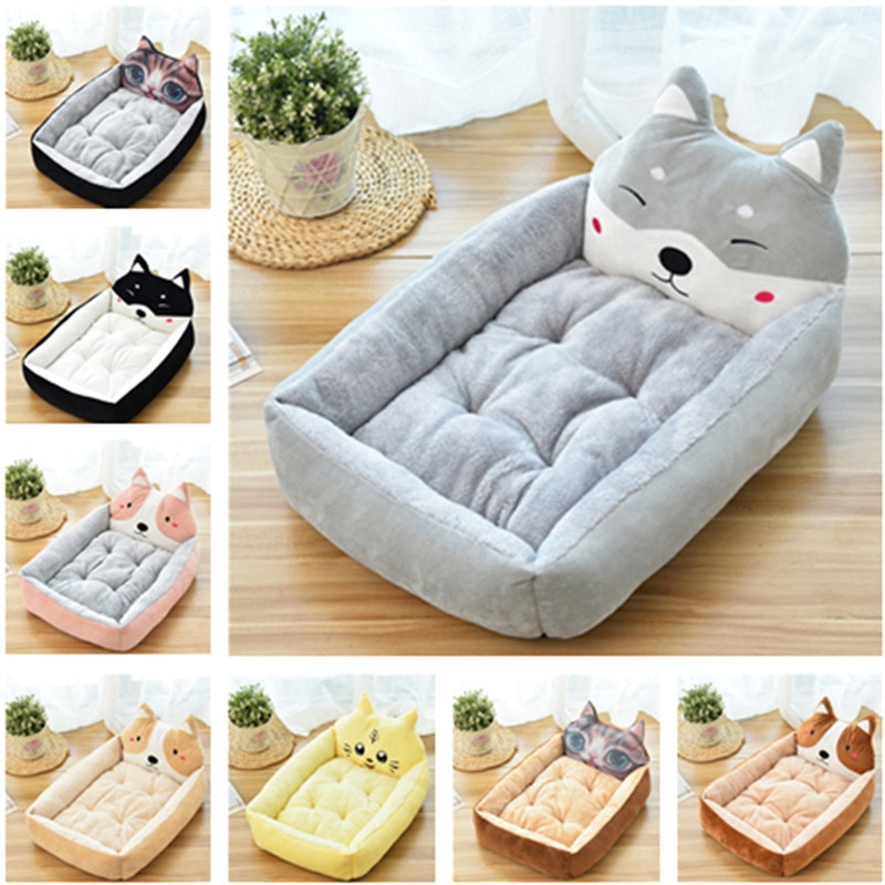 Cheap Chip לכלב Cute Dog Bed Pad Animal Cartoon Shaped Kennels Lounger Sofa Soft Pet House Dog Bed Mat Big Basket Dog Mattress Pet Supplies