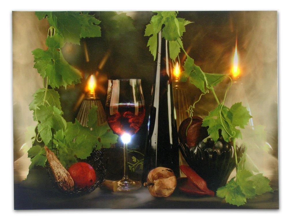 Cheap Chip אביזרי נוי וגאדג׳טים Wall Art Canvas LED Light Up Wine Candle Home Office Kitchen Decor Gift NEW 